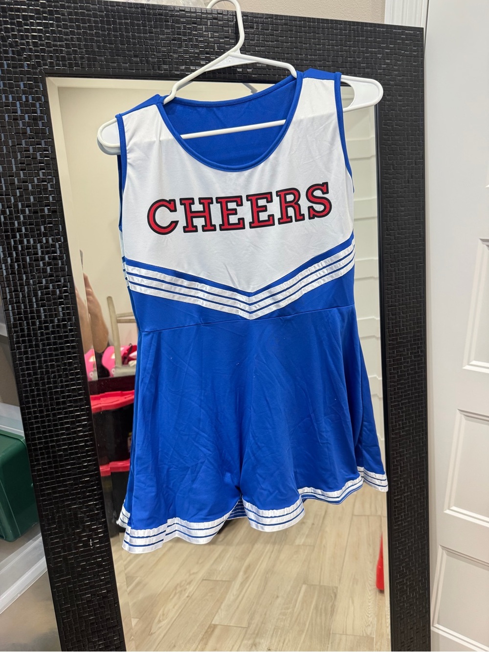 Girls Blue and White 'CHEERS' Cheer-Style Dress